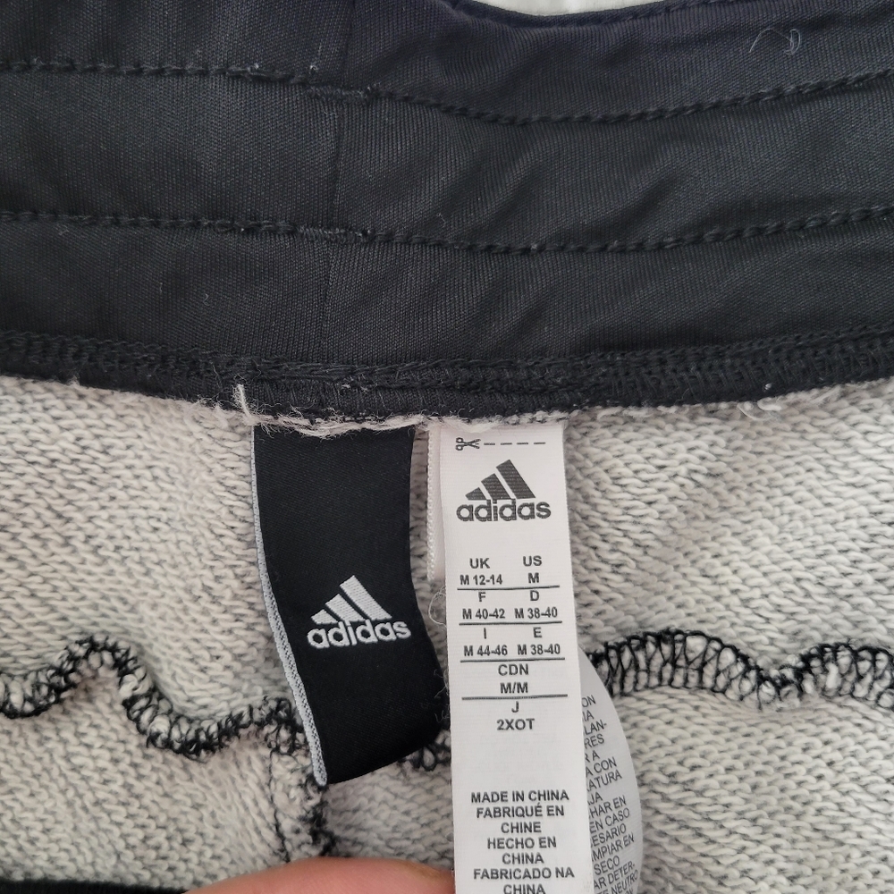 Adidas Terry Training Joggers Lightweight M Gray EUC Comfort Waistband - Picture 4 of 8